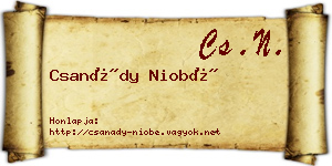 Csanády Niobé névjegykártya